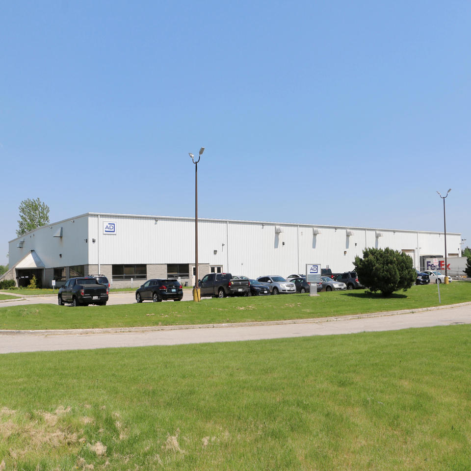 Outside view of the 290 Sovereign Road location of ADJ Industries Inc. location in London Ontario.